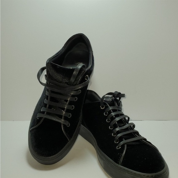BOSS Hugo Boss NWOB Black Velvet Sneakers size 39 - Picture 3 of 7